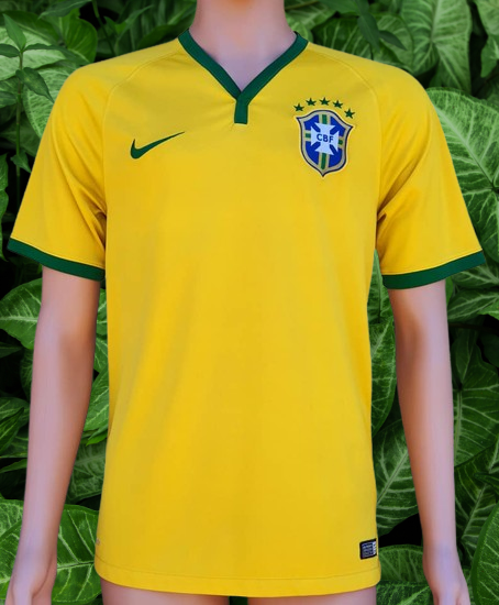 BRAZIL 2014 FIFA WORLD CUP 4TH PLACE HOME NIKE JERSEY SHIRT CAMISA SMA –  vintage soccer jersey
