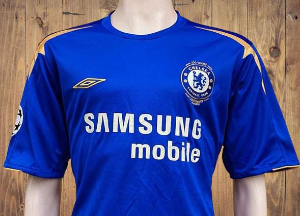 ENGLISH PREMIER CHELSEA 2005-06 PREMIER LEAGUE & FA COMMUNITY SHIELD  CHAMPION HOME UMBRO JERSEY SHIRT XL