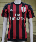 ITALIAN CALCIO AC MILAN 2015-2016 COPPA ITALIA RUNNER-UP HOME SHIRT ADIDAS CLIMACOOL JERSEY MAGLIA S # S11836