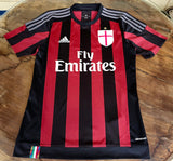 ITALIAN CALCIO AC MILAN 2015-2016 COPPA ITALIA RUNNER-UP HOME SHIRT ADIDAS CLIMACOOL JERSEY MAGLIA S # S11836