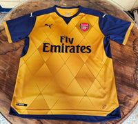 ENGLISH PREMIER ARSENAL FC 2015-2016 F.A. COMMUNITY SHIELD CHAMPION MIKEL ARTETA 8 PUMA AWAY SHIRT M # 747568