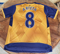 ENGLISH PREMIER ARSENAL FC 2015-2016 F.A. COMMUNITY SHIELD CHAMPION MIKEL ARTETA 8 PUMA AWAY SHIRT M # 747568