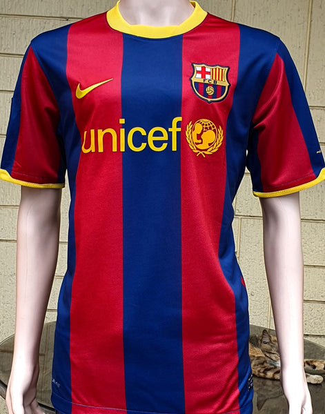 SPANISH LA LIGA BARCELONA FC 2010-2011 TREBLE TITLE CHAMPION HOME JERSEY NIKE SHIRT CAMISETA MEDIUM #  376896-105