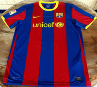 SPANISH LA LIGA BARCELONA FC 2010-2011 TREBLE TITLE CHAMPION HOME JERSEY NIKE SHIRT CAMISETA MEDIUM #  376896-105