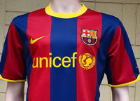 SPANISH LA LIGA BARCELONA FC 2010-2011 TREBLE TITLE CHAMPION HOME JERSEY NIKE SHIRT CAMISETA MEDIUM #  376896-105