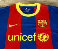 SPANISH LA LIGA BARCELONA FC 2010-2011 TREBLE TITLE CHAMPION HOME JERSEY NIKE SHIRT CAMISETA MEDIUM #  376896-105