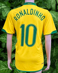 BRAZIL 2006 WORLD CUP QUATER FINALS RONALDINHO 10 HOME JERSEY NIKE SHIRT CAMISETA  X-LARGE