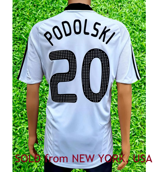 GERMANY 2008 UEFA EURO 1ST. RUNNER UP TITLE HOME LUKAS PODOLSKI 20 HOME ADIDAS JERSEY SHIRT TRIKOT MEDIUM # 613200  SOLD!!