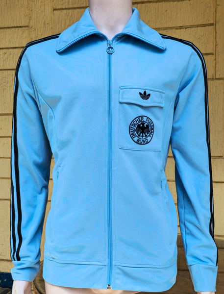 WEST GERMANY 1974 WORLD CUP RETRO BECKENBAUER ADIDAS TRACK TOP BLUE JACKET M # F77309