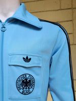 WEST GERMANY 1974 WORLD CUP RETRO BECKENBAUER ADIDAS TRACK TOP BLUE JACKET M # F77309