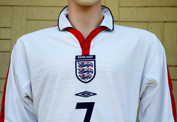 2002 England World Cup Home Shirt BECKHAM 7 (XXL) - Football Shirt